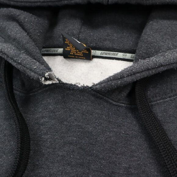 Vintage Y2K Low Rider Hoodie Sweatshirt Big Log Thick Heavyweight Gray size XL - Picture 8 of 9